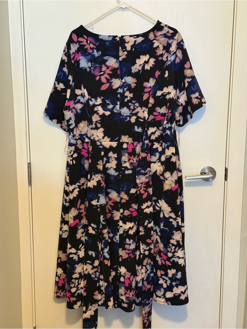 Lane Bryant Black Floral Midi Dress with Pink & Purple Accents - Picture 4 of 6